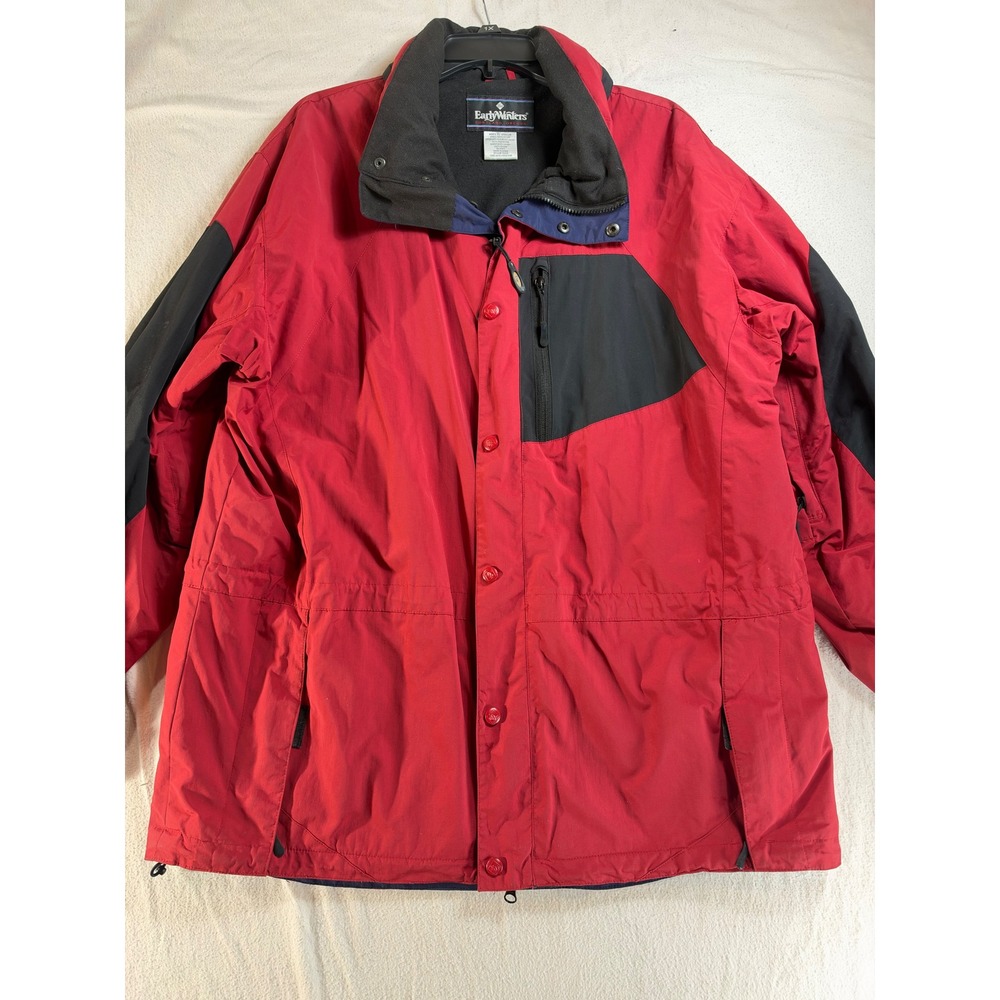 Early Winters Alpenlite Mens XL Red Black Colorblock Technical Shell Jacket